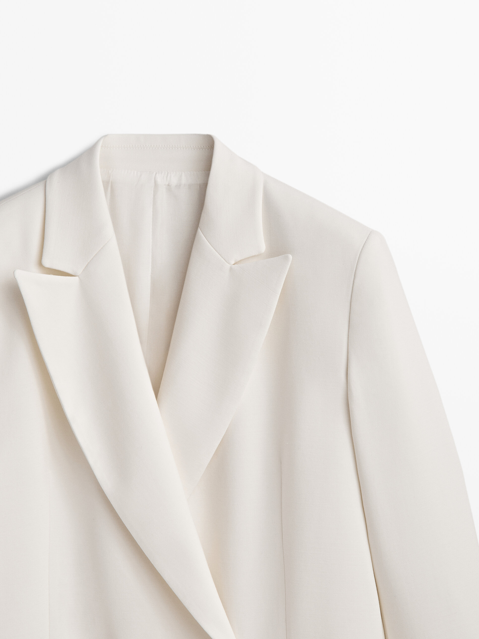 Americana traje cruzado crepe - BLANCO