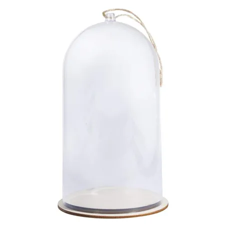 Rayher Acrylhaube mit Sockel und Jutekordel, 11 x 11 x 19 cm