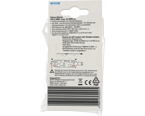 Snoerdimmer LED 4-100 W wit