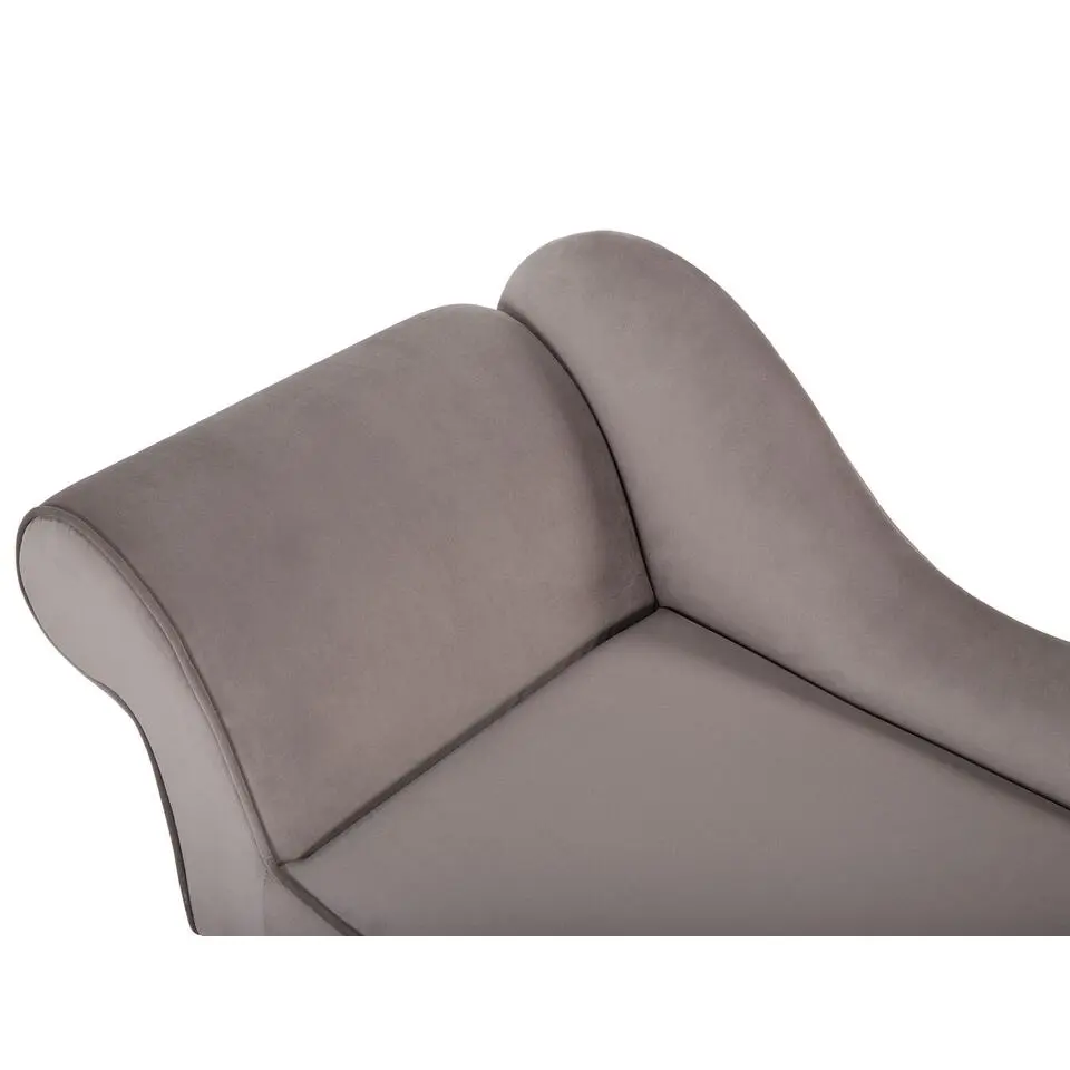 BIARRITZ - Chaise longue - Grijs - Linkerzijde - Fluweel
