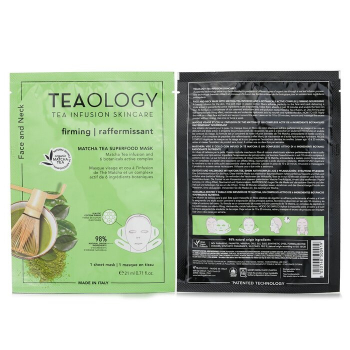Teaology Máscara facial e pescoço superalimento de chá matcha  21ml/0.17oz