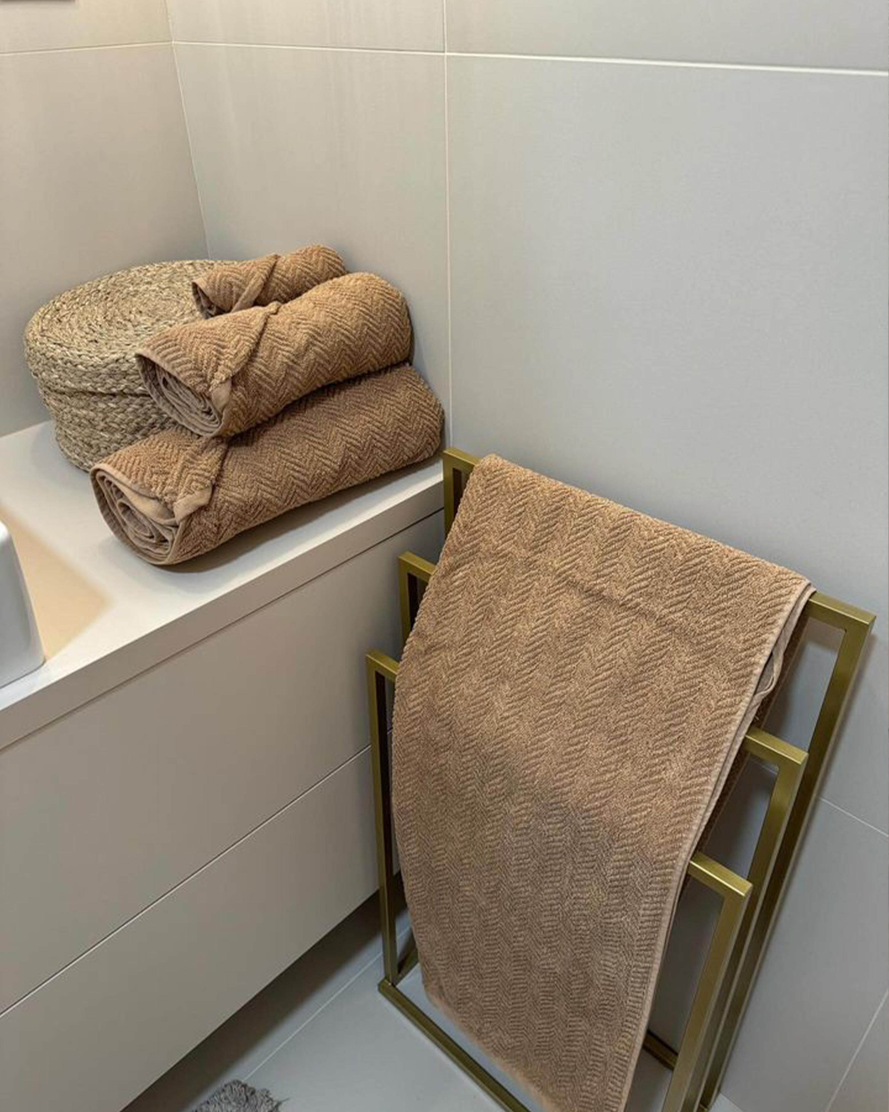 9-delige handdoekset MITIARO Badstof Zandbeige