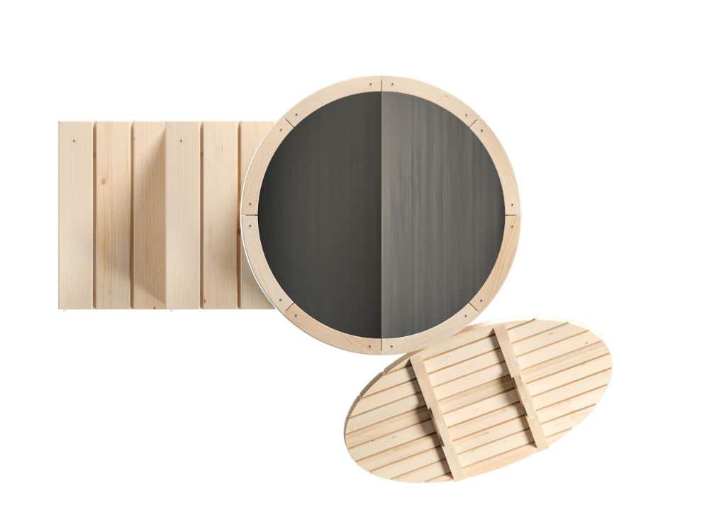FinnTherm koelkuip van hout met een wanddikte van 19 mm,