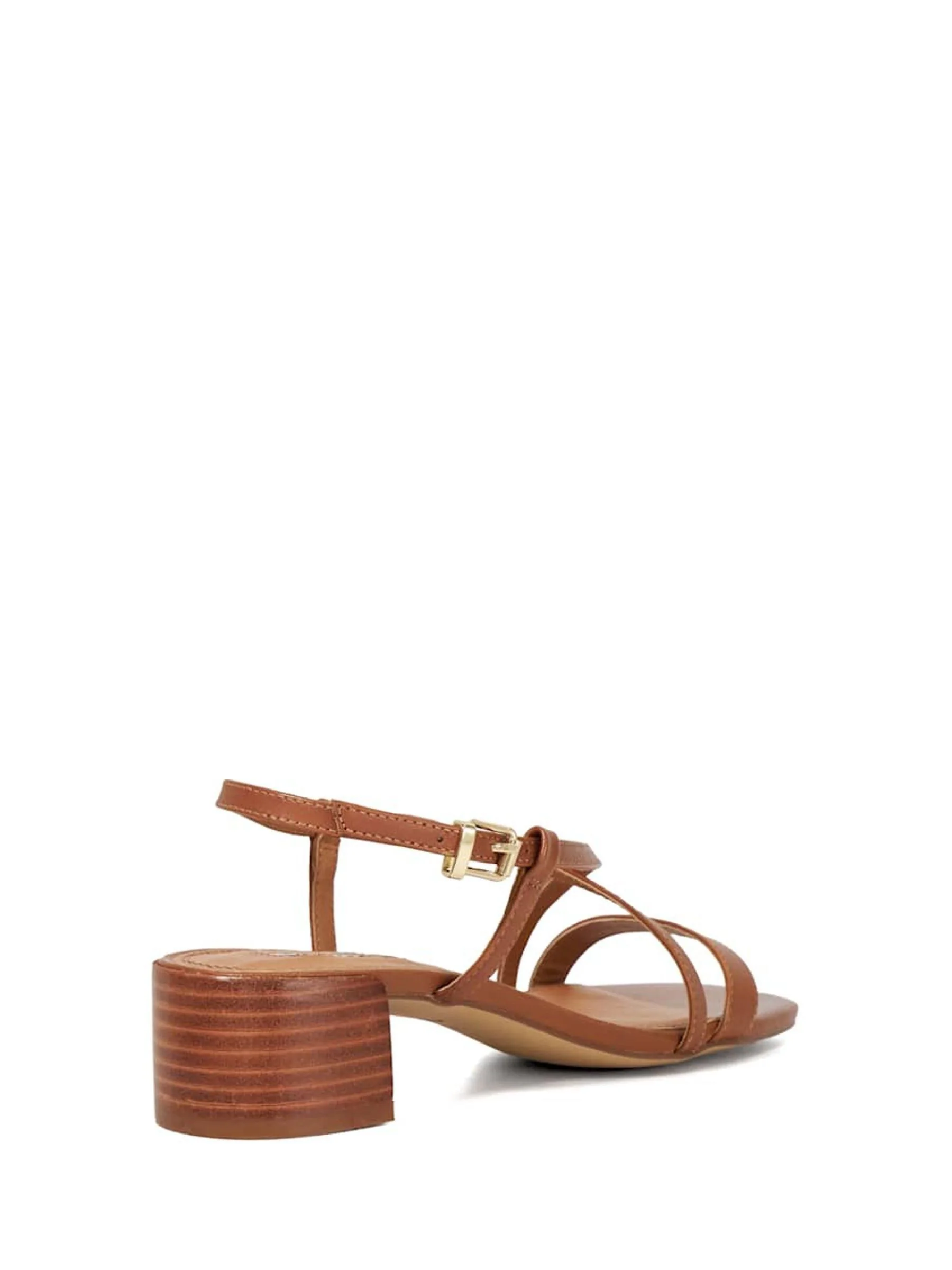 Bruin - Dune London Jaskell sandalen met lage blokhak