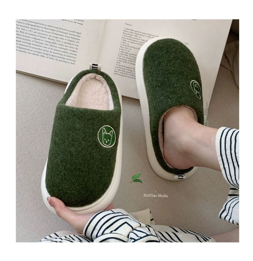 ZORI - Fleece pantoffels met borduursel voor thuis