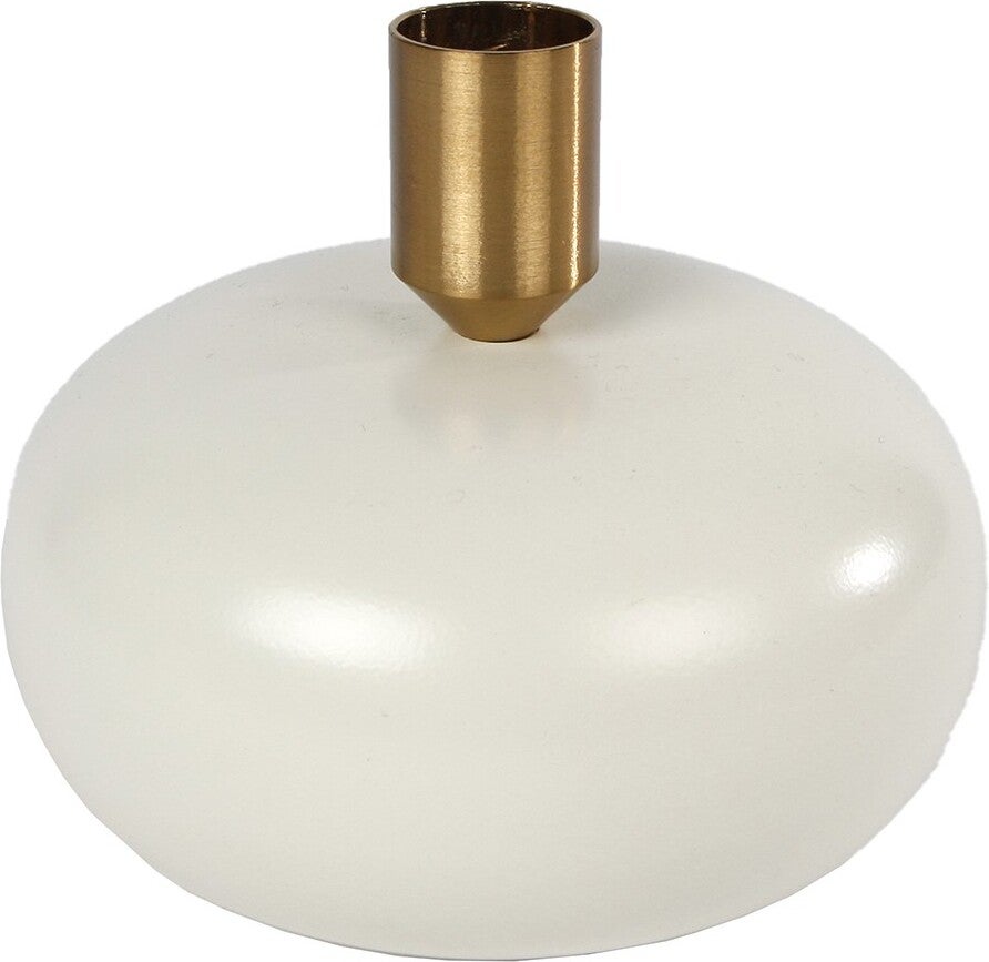 Kandelaar Maya bol crème / goud D 12 H 10 cm