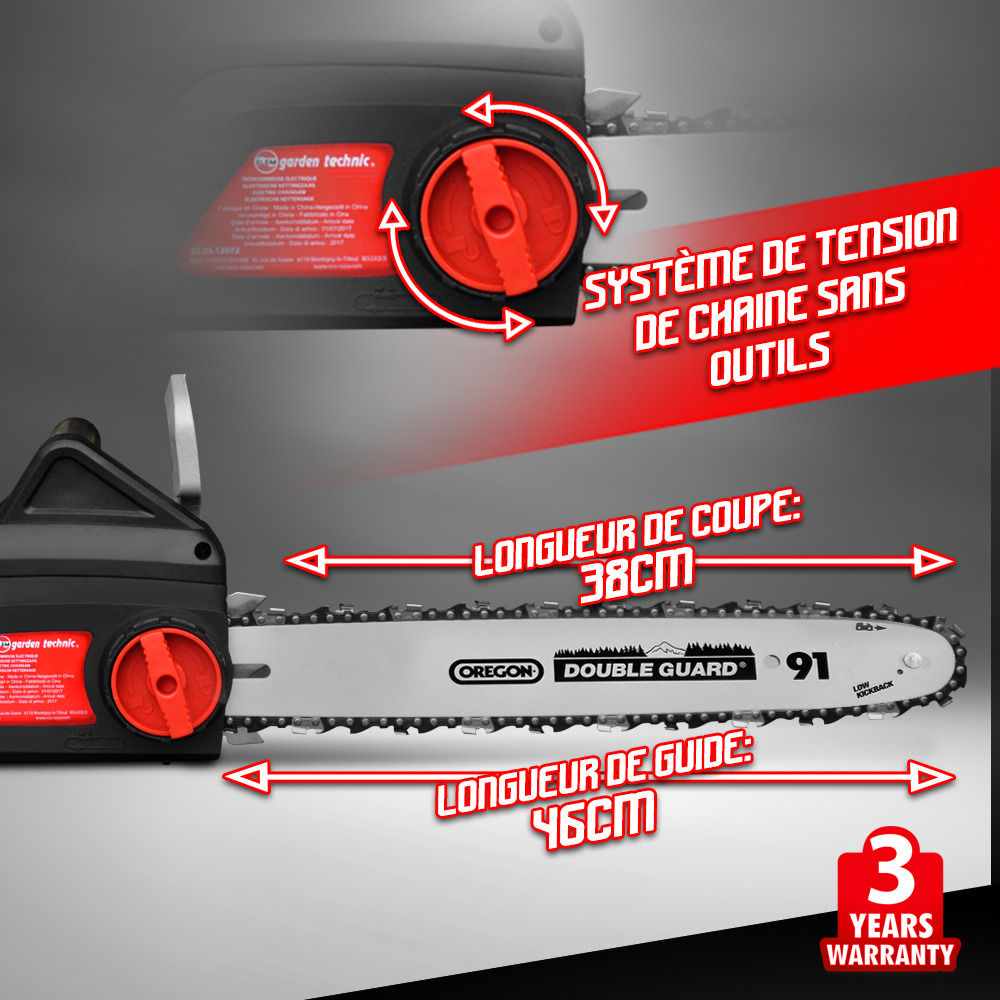 Tronçonneuse électrique 2000w guide 46cm oregon