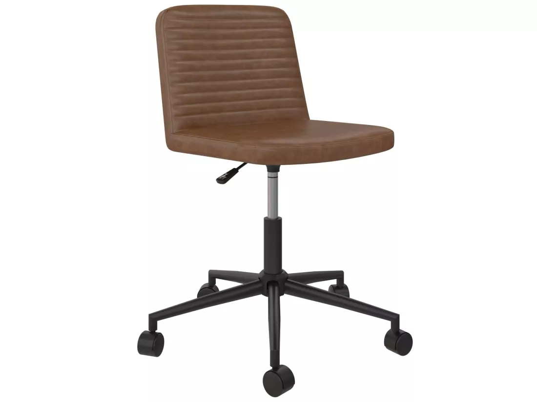 Corey | Chaise de bureau en simili cuir camel
