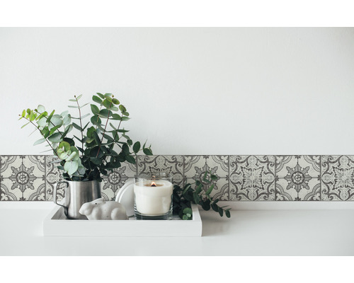 Zelfklevende rand 36516-1 Alleen Randtegel grijswit 5 m x 13 cm