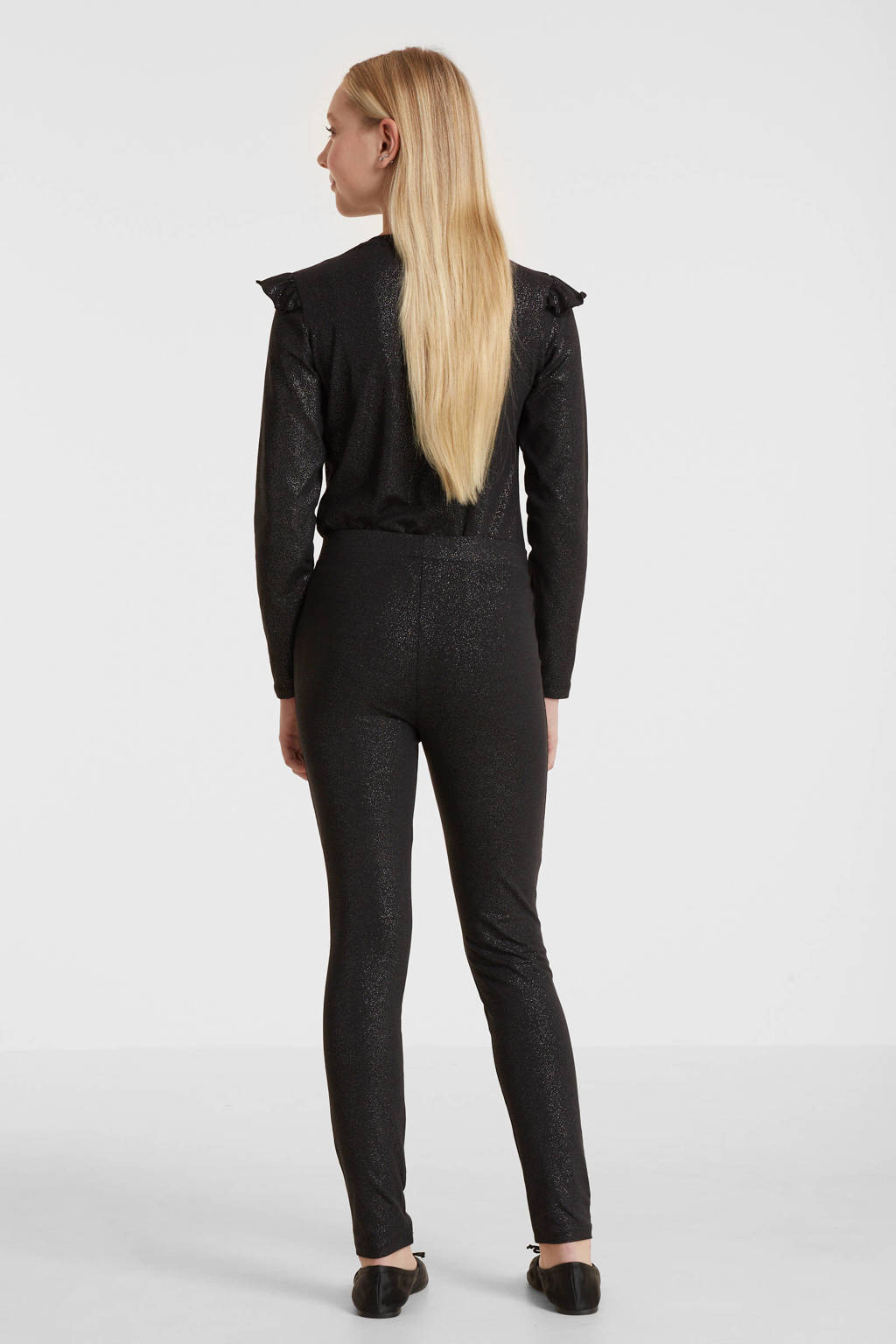 anytime legging zwart/zilver