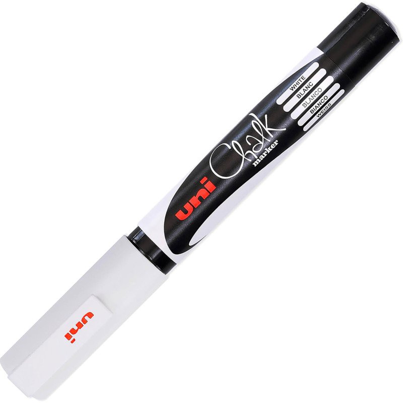 Marqueur craie effaçable Uni-Ball Chalk pointe ogive 0,9 à 1,3 mm couleurs assorties - Pochette de 4