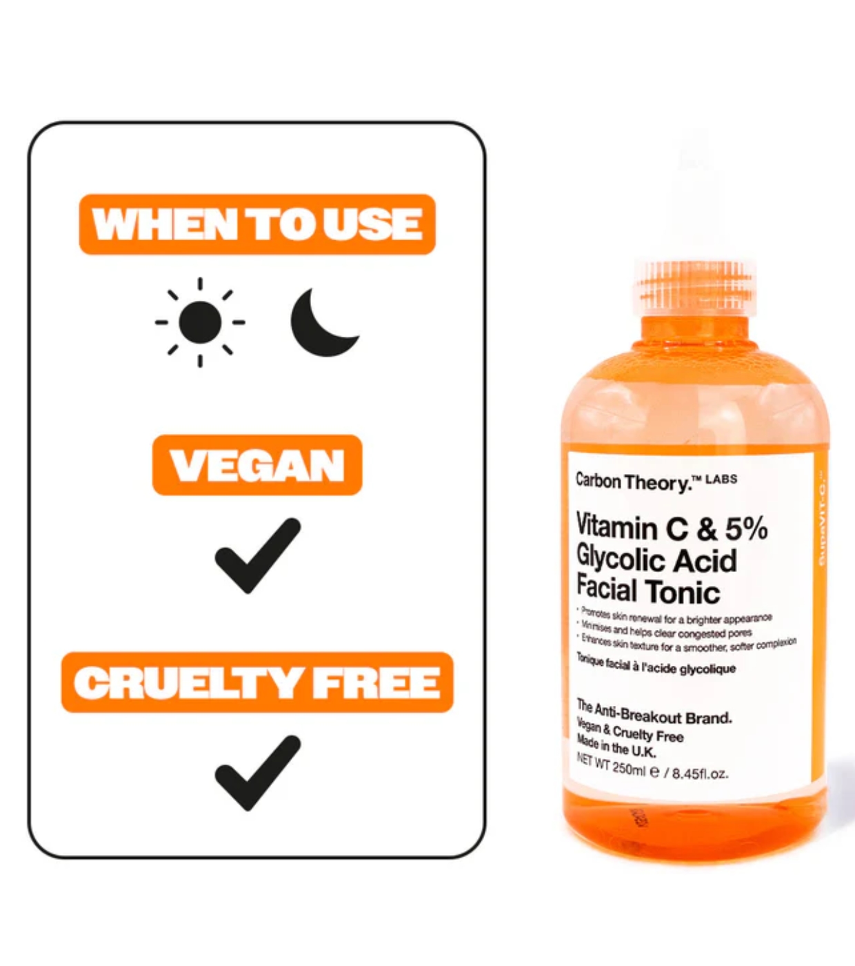 Carbon Theory - *SupaVIT-C* - Tônico facial com vitamina C e ácido glicólico 5%