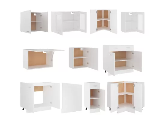 Ensemble de meubles de cuisine 11 pcs Blanc Aggloméré