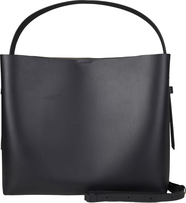 Second Female Leata Maxi Leather Bag Black silver