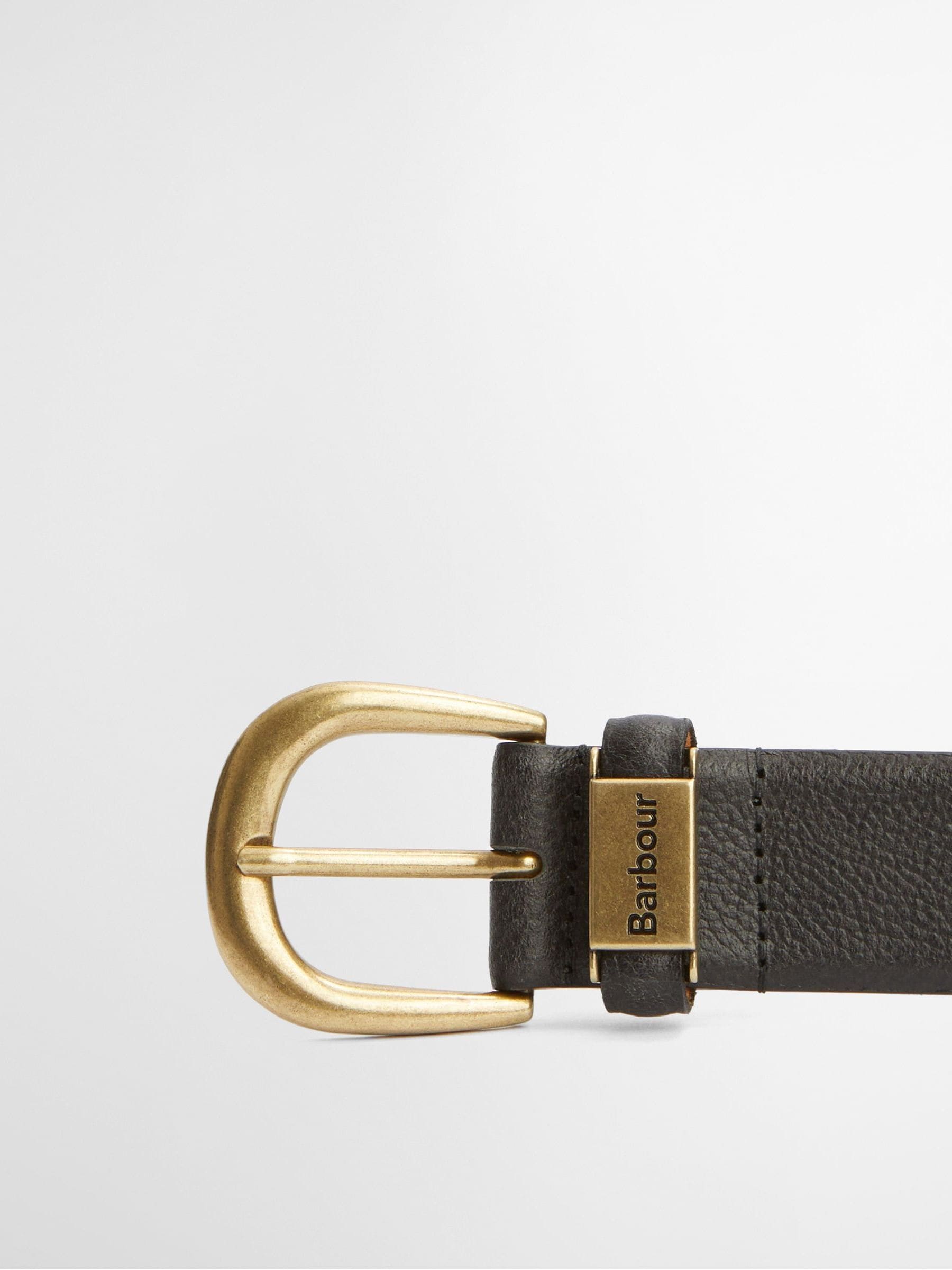 Zwart - Barbour® Clyde leren riem