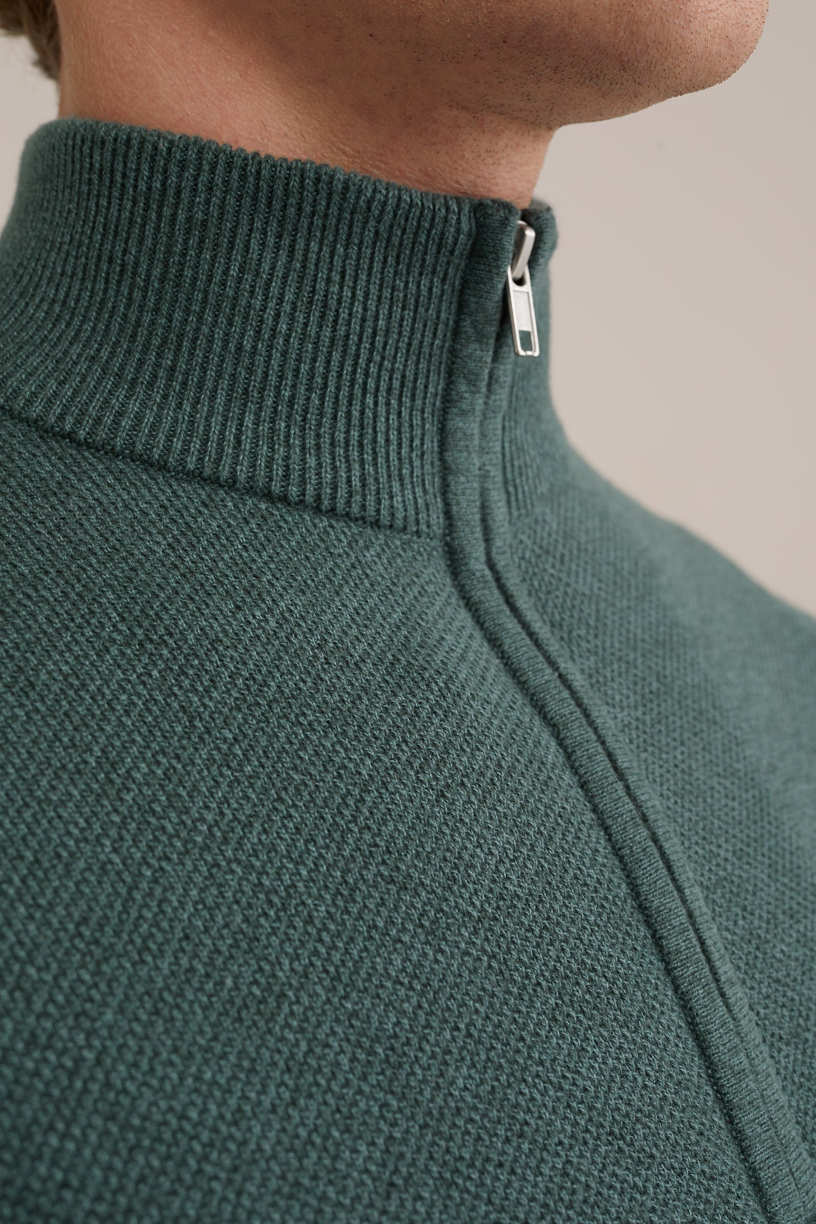 trui met rits WE Fashion Donkergroen