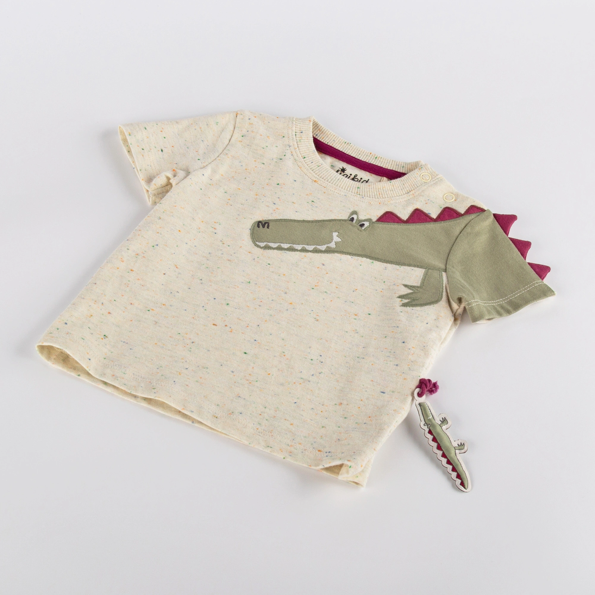 T-Shirt B - WILD CROCODILE HEAD in beige