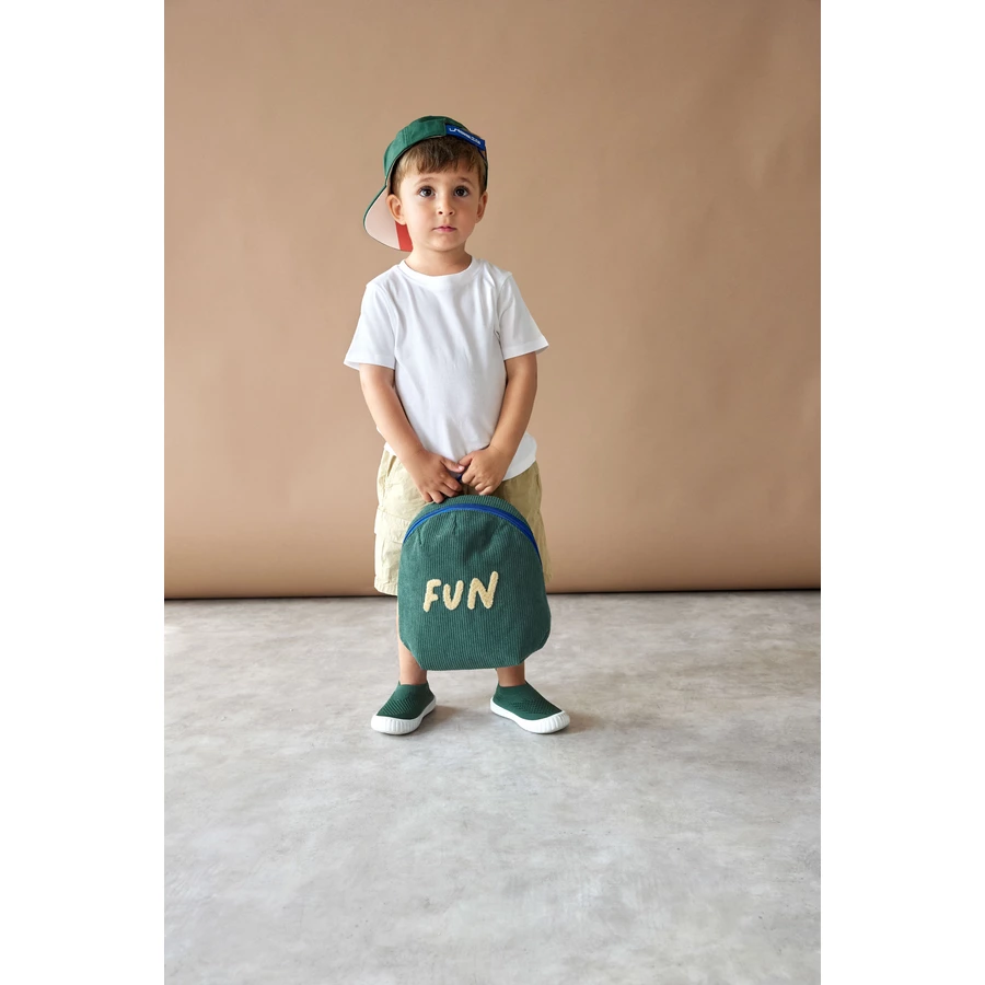 LÄSSIG Kindergartenrucksack Cord Little Gang - Fun, Grün