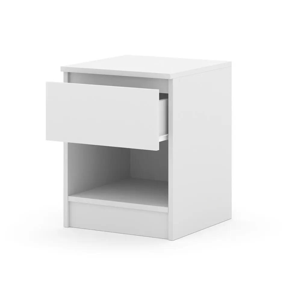 Nachtkastje - Nachtkast Wit - 40 x 40 x 51 cm - 1 lade