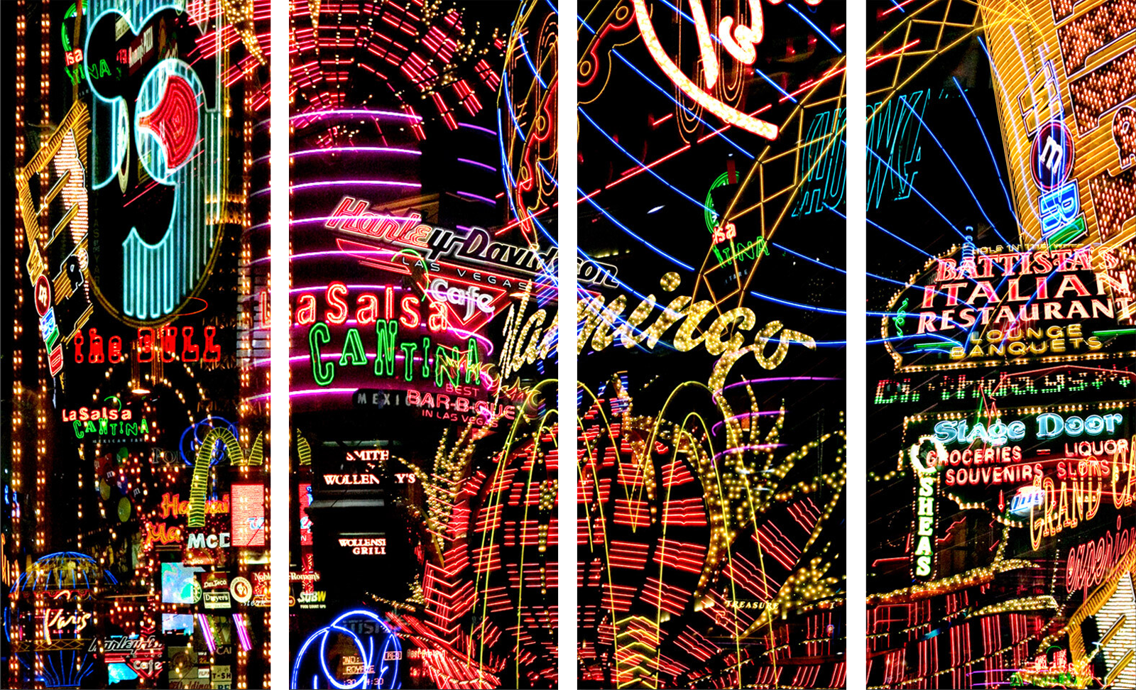Las Vegas Lights Cantina Tetraptych by Jenny Okun - Limited Edition. Edition of: 100. Signed.