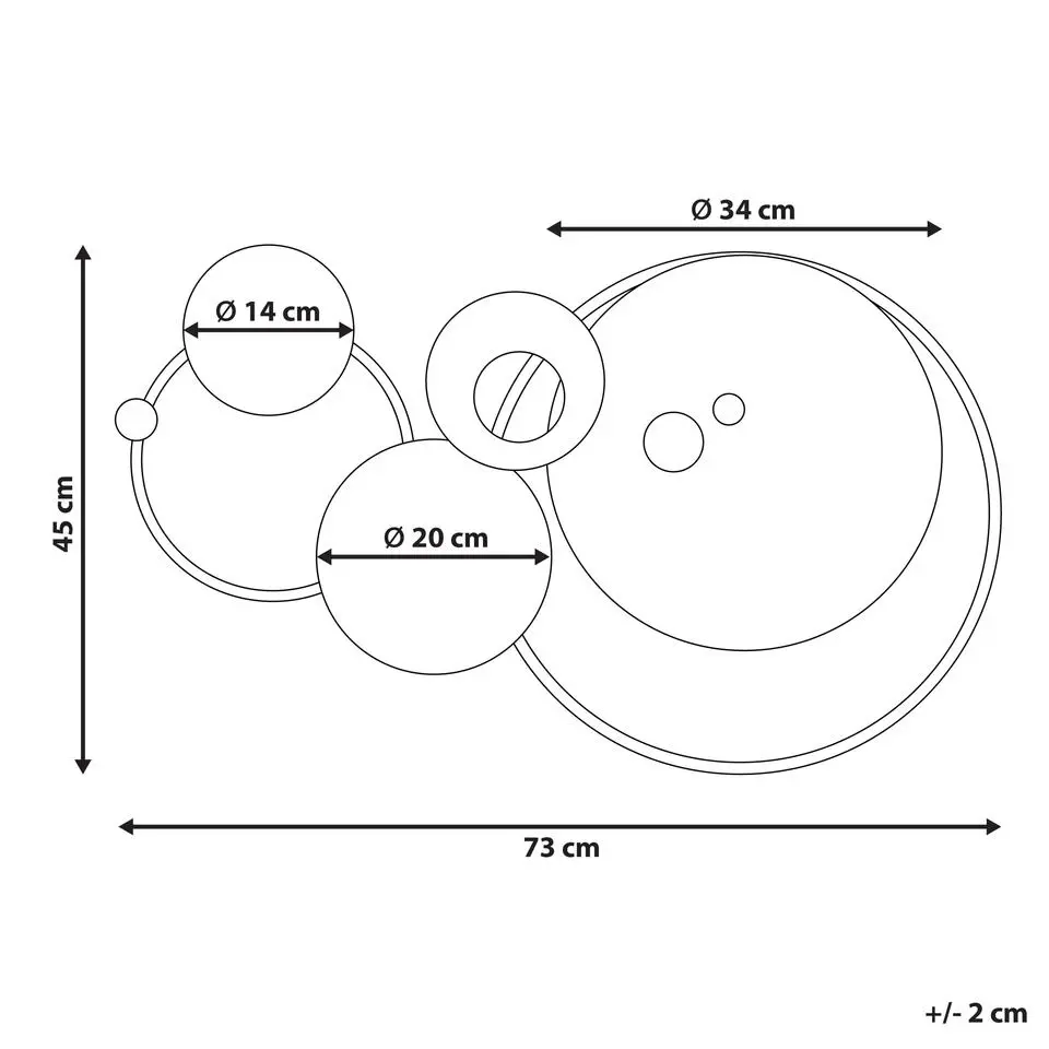HELIUM - Wanddecoratie - Goud - Metaal