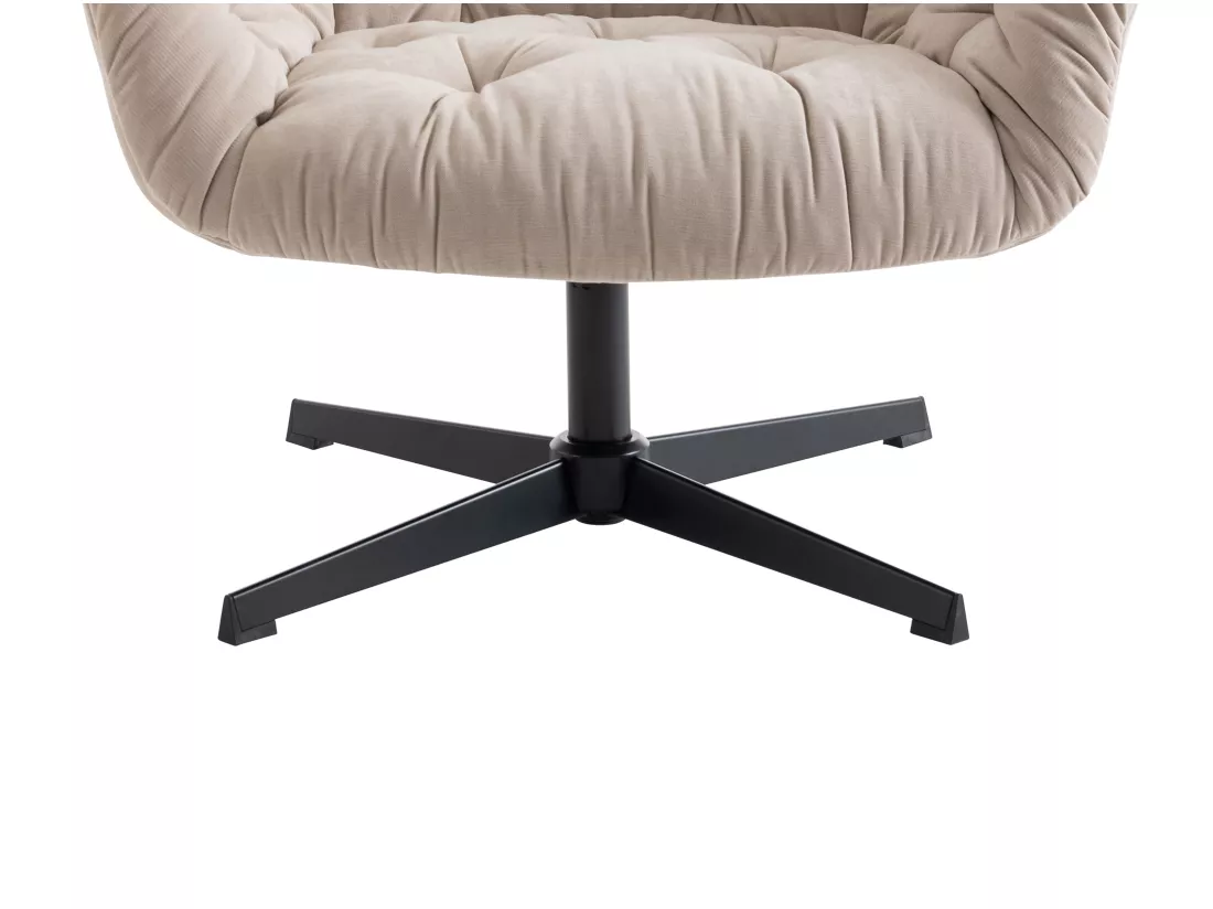 Fauteuil pivotant en tissu beige OPHELIE