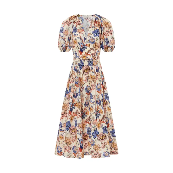Ulla Johnson Robe Carina Popeline de Coton | Ecru