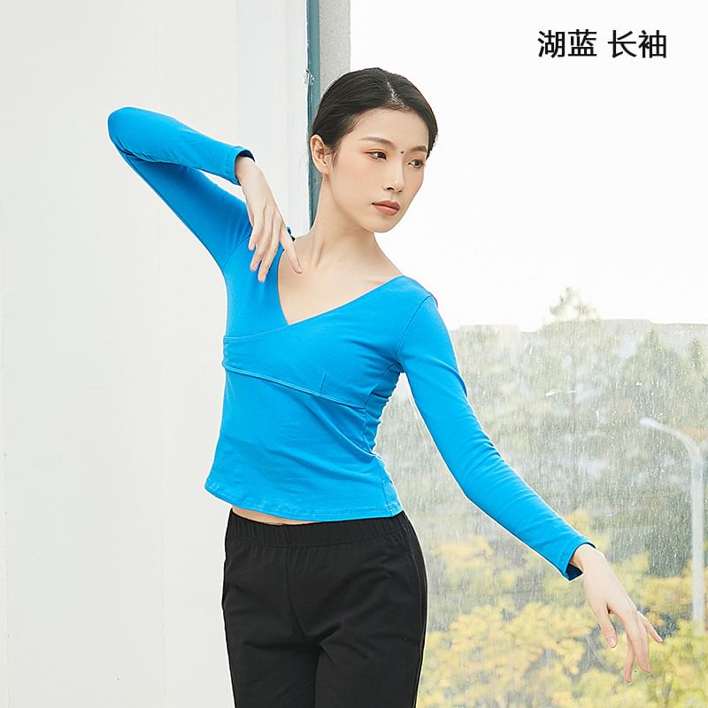 Cossita - Dans-T-shirt met lange mouwen en V-hals