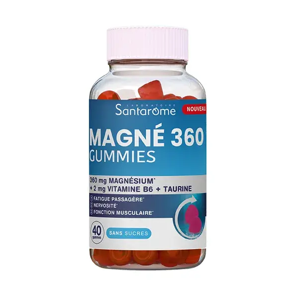 Santarome Magnésio Extra Forte 360 mg para Estresse - 40 Gomas Sem Açúcar