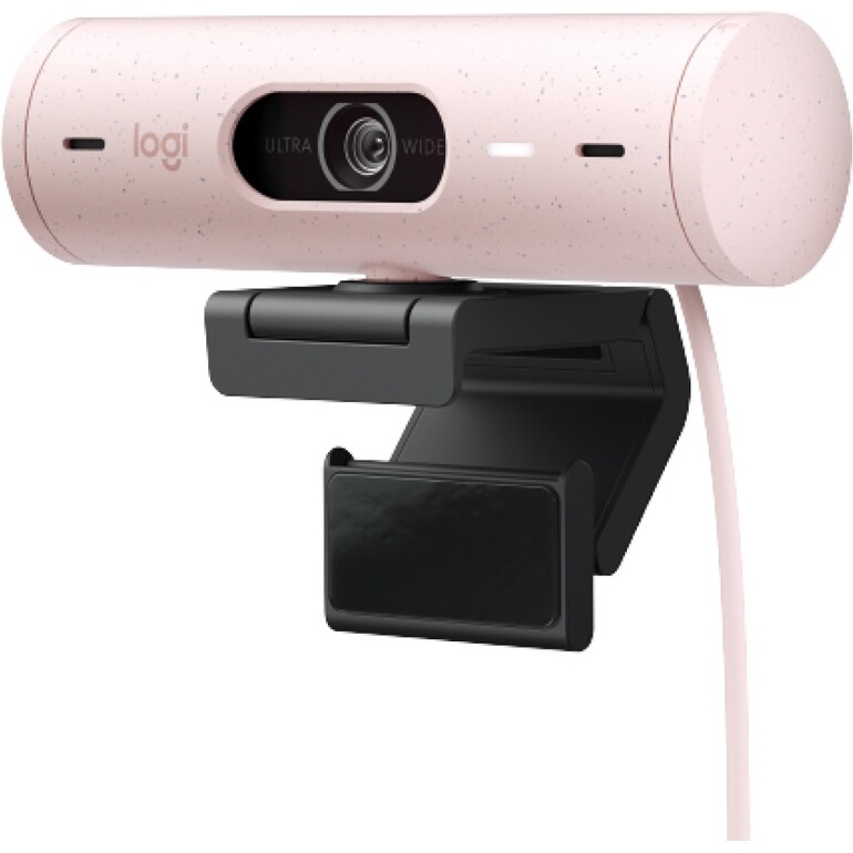 Webcam Logitech Brio 500 Webcam HD avec Deux Micros à Réduction de Bruit - Rose