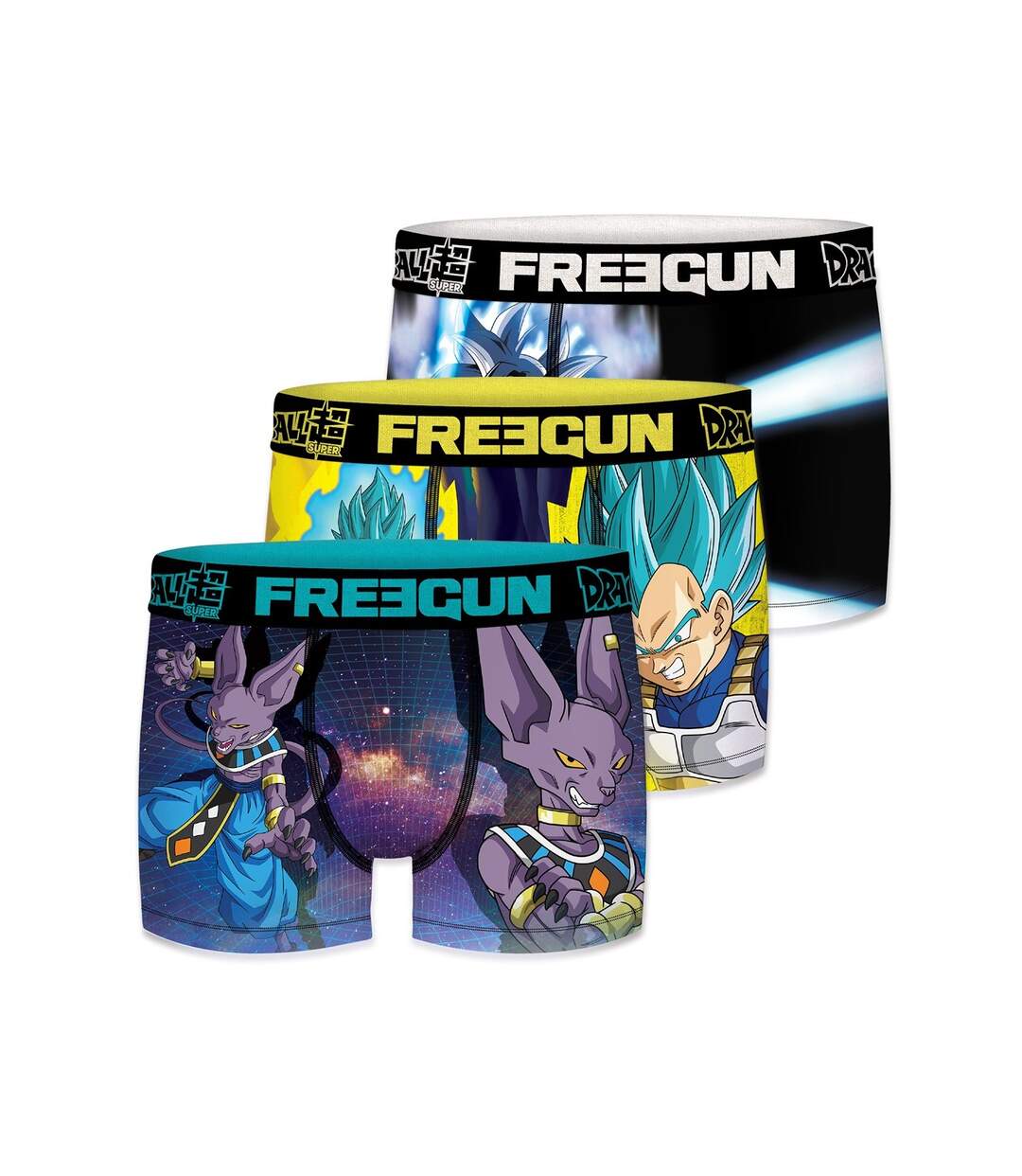 Boxer Homme Vegeta, Sangoku, Calecon Homme, DRAGON BALL SUPER, Anti-transpirant et Durable (Lot de 3)