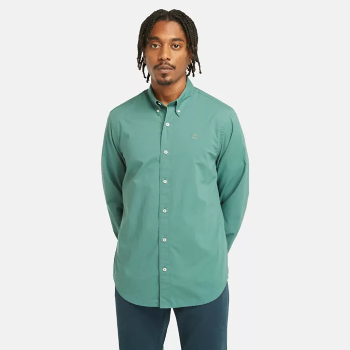 Chemise en popeline pour homme en bleu sarcelle