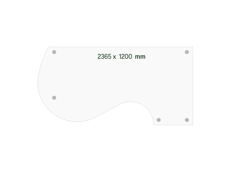 Skrivebord DNA, Birk 2365x1200 mm Højre I-ben/Sort
