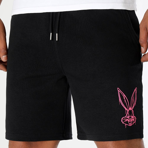 Short Jogging Angry Bugs Bunny Noir Rose Fluo