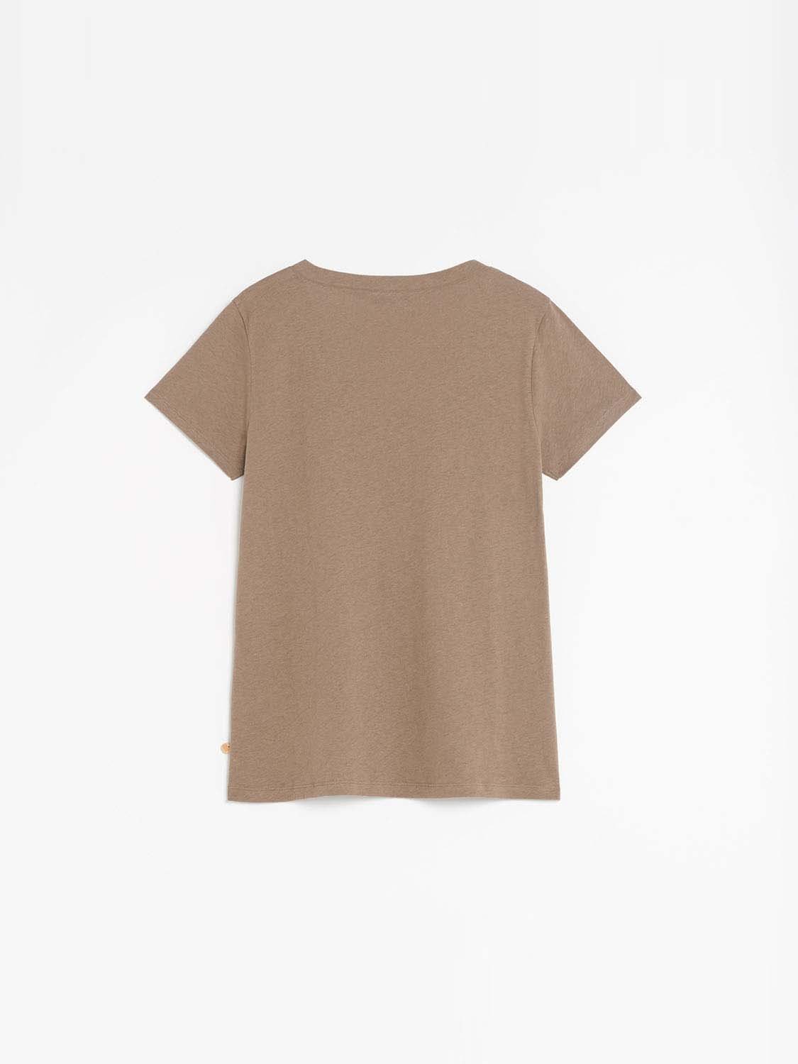 Tee-shirt Femme Manches Courtes Marron