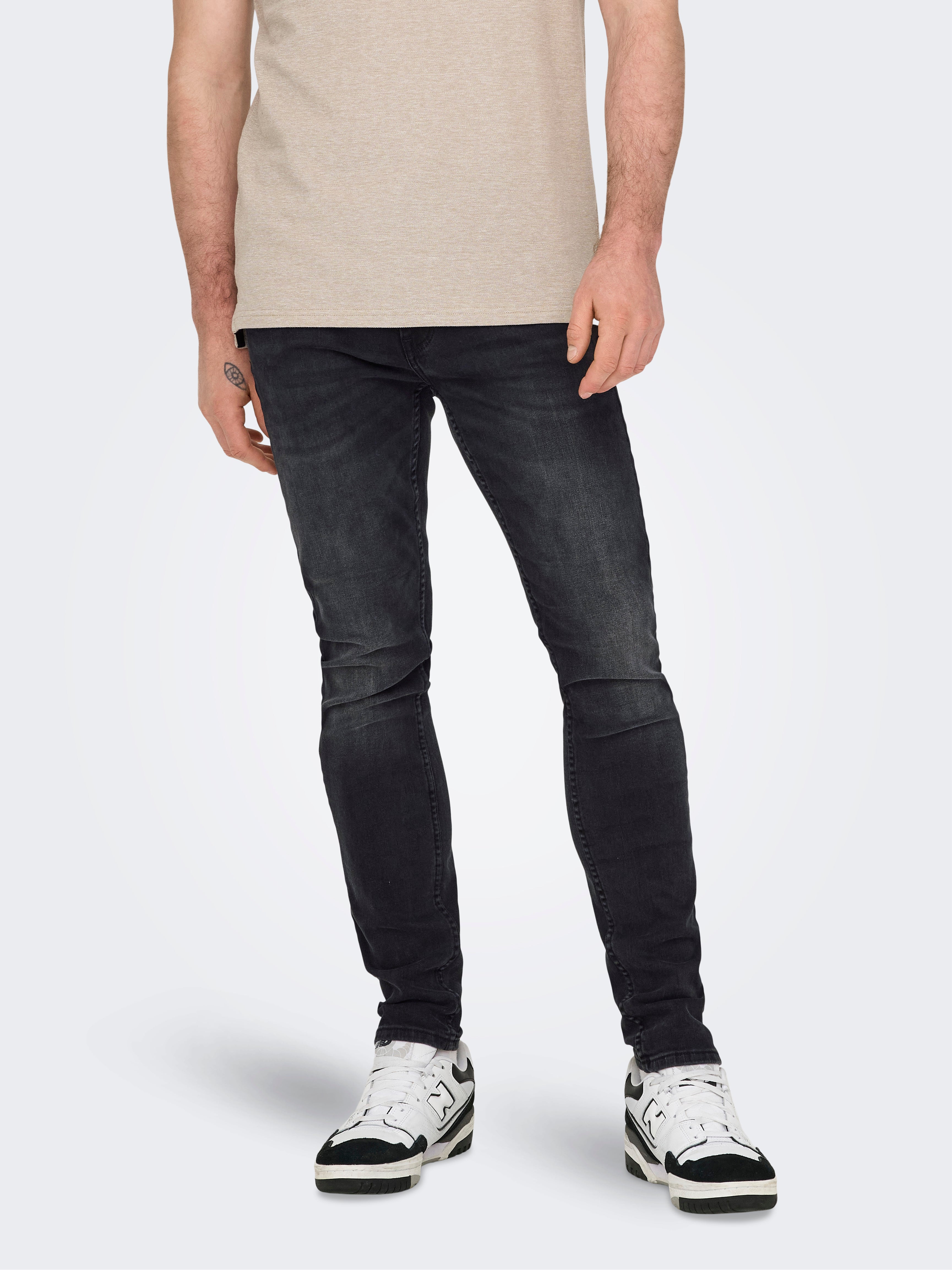 ONSWARP Niedrige Taille Skinny Fit Jeans Washed Black
