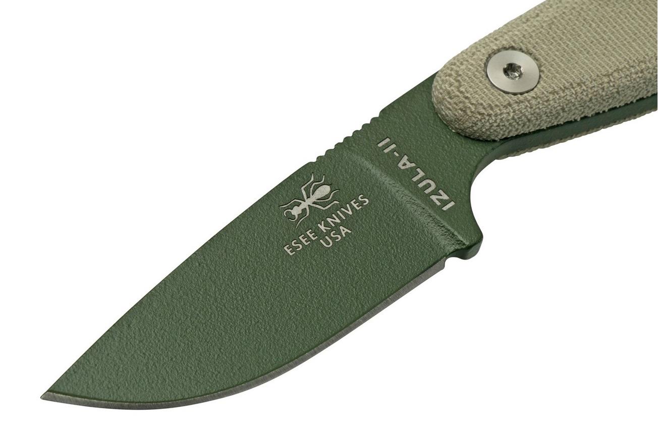 ESEE Izula II OD Green IZULA-II-OD survivalmes met zwarte schede   riemclip