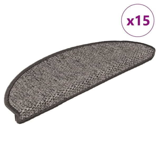 vidaXL Selvklebende trappematter sisal 15 stk 65x21x4 cm brun beige