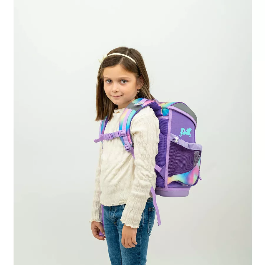 Belmil Schulranzen Mini Fit Schulranzen Set 5-teilig mit Brustgurt Rainbow Color