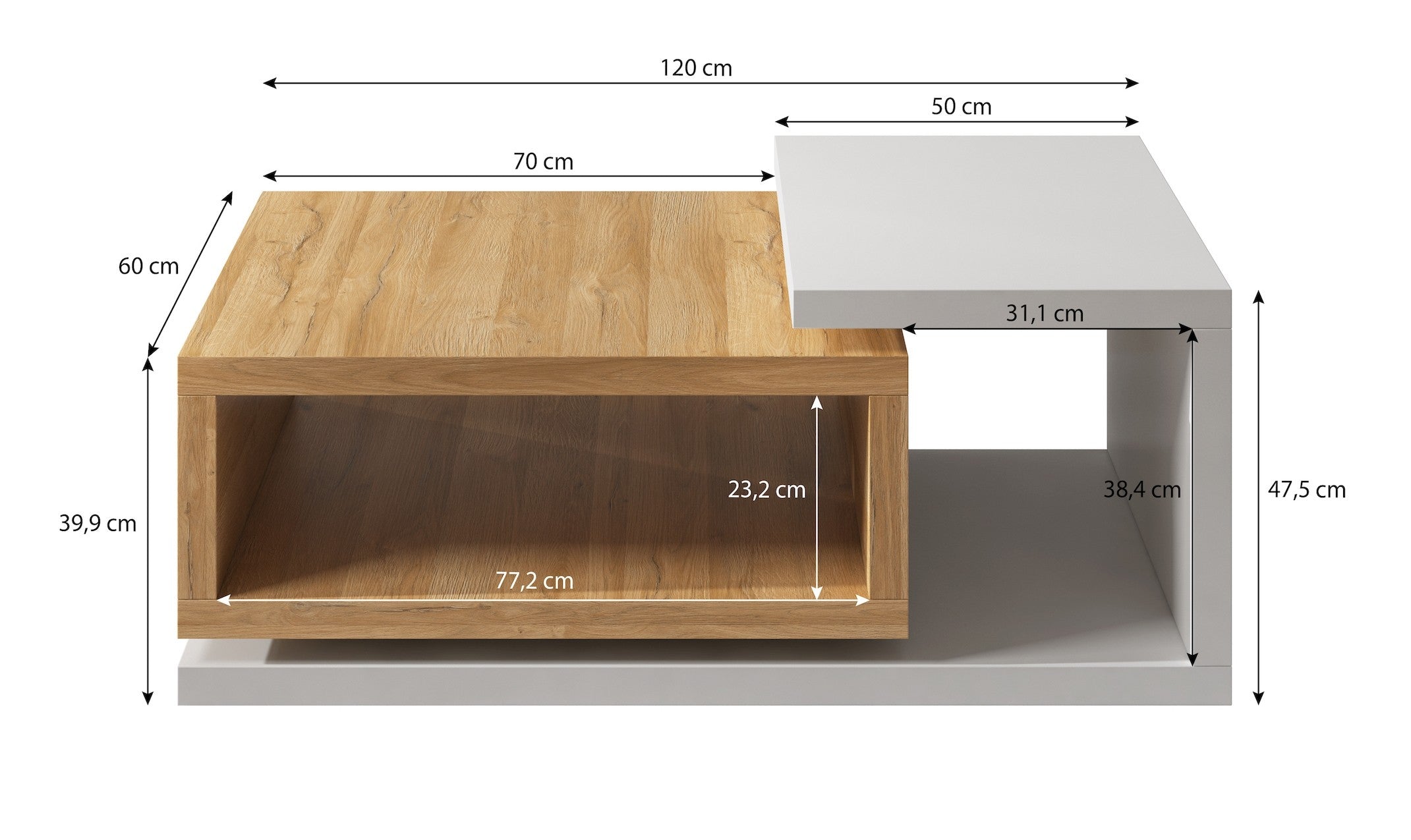 Bello - Salontafel - Eiken/antraciet