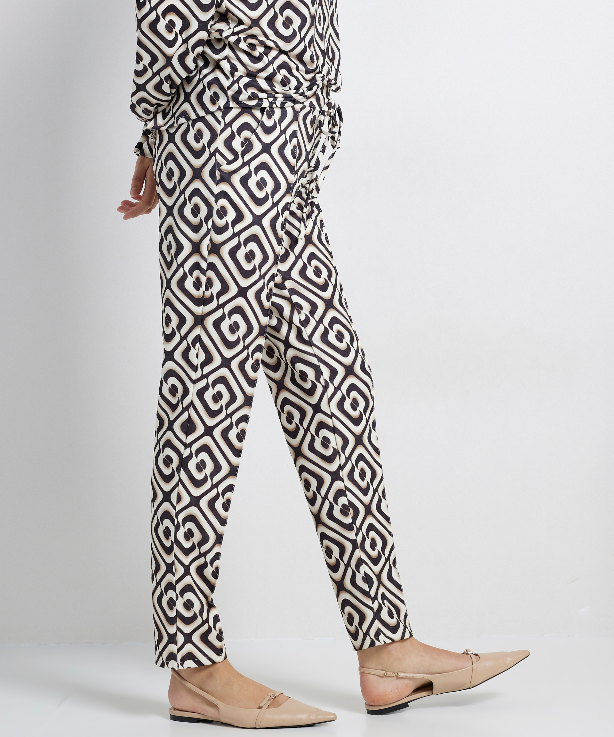 slim fit broek met print
