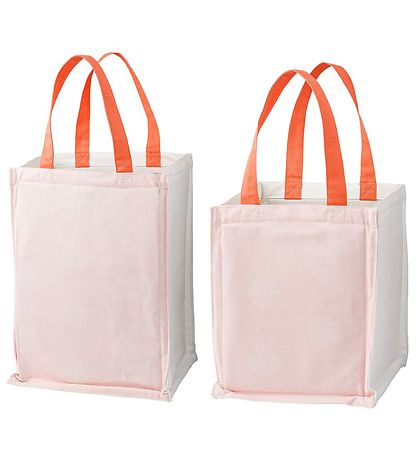 Bloomingville Aufbewahrungsbeutel - 2 st. - 30/40 cm - Weiß/Kora