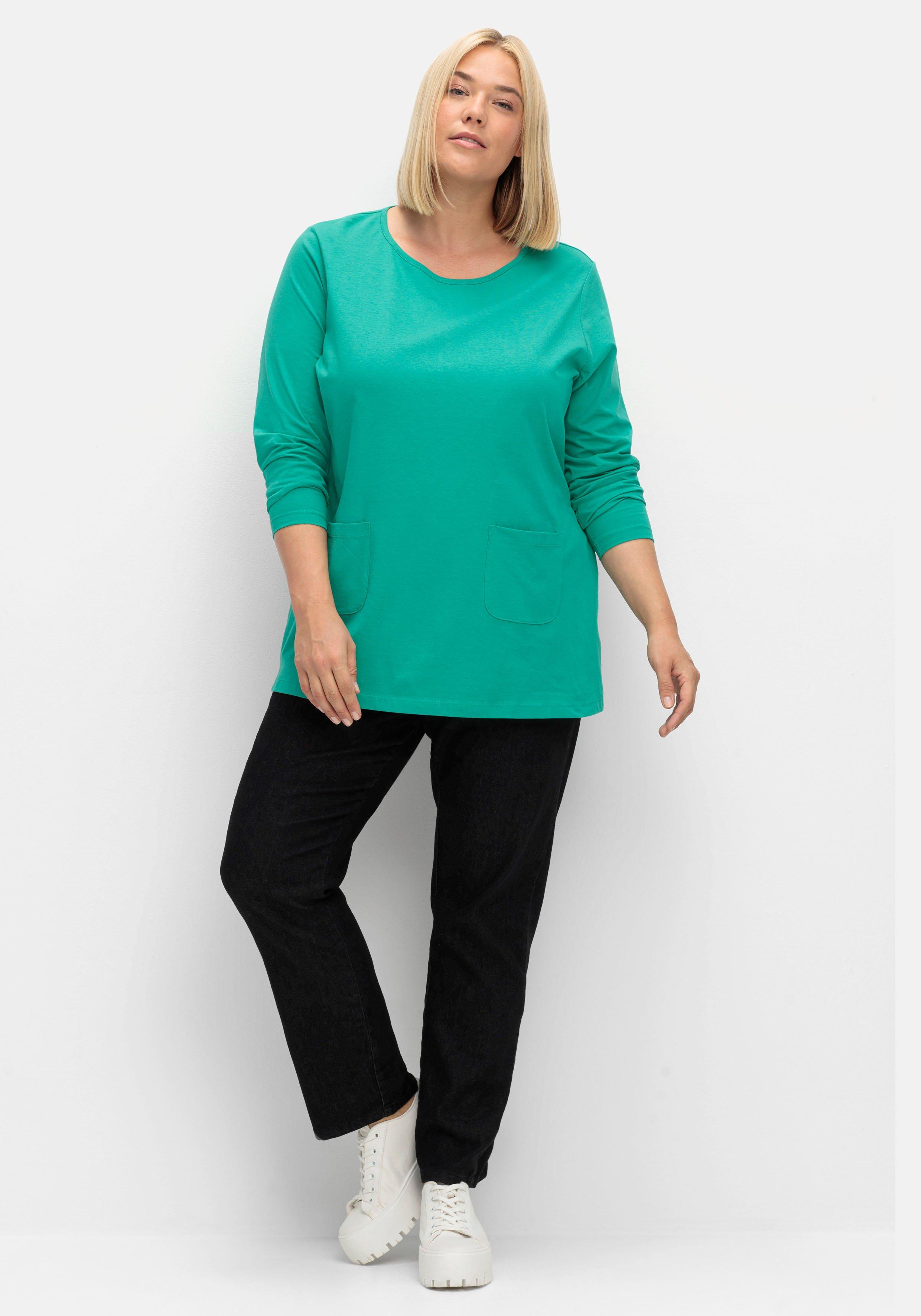 Longshirt mit aufgesetzten Taschen