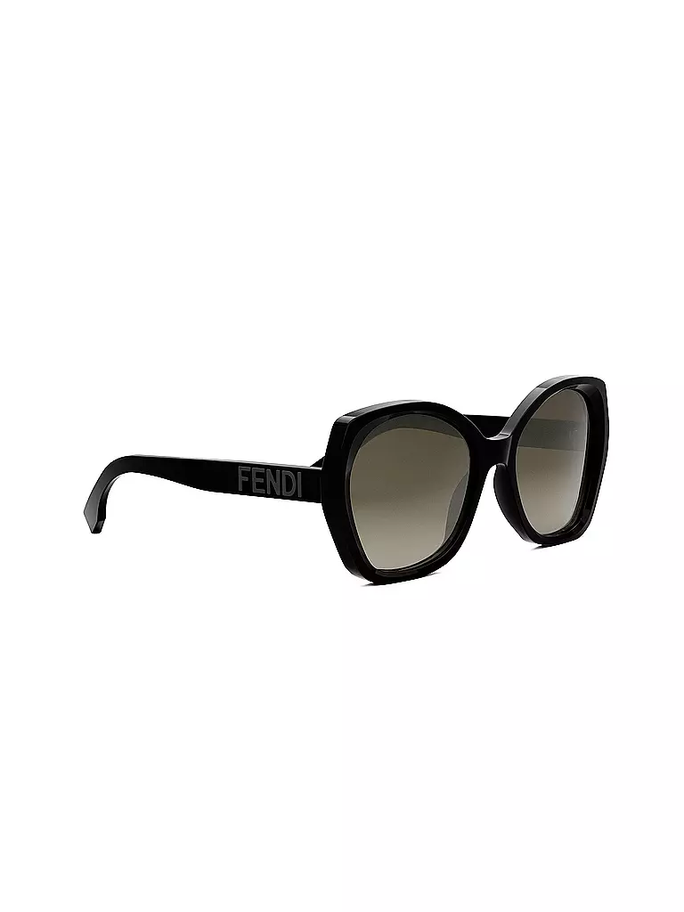 FENDI Lettering schwarze Butterfly Sonnenbrille schwarz