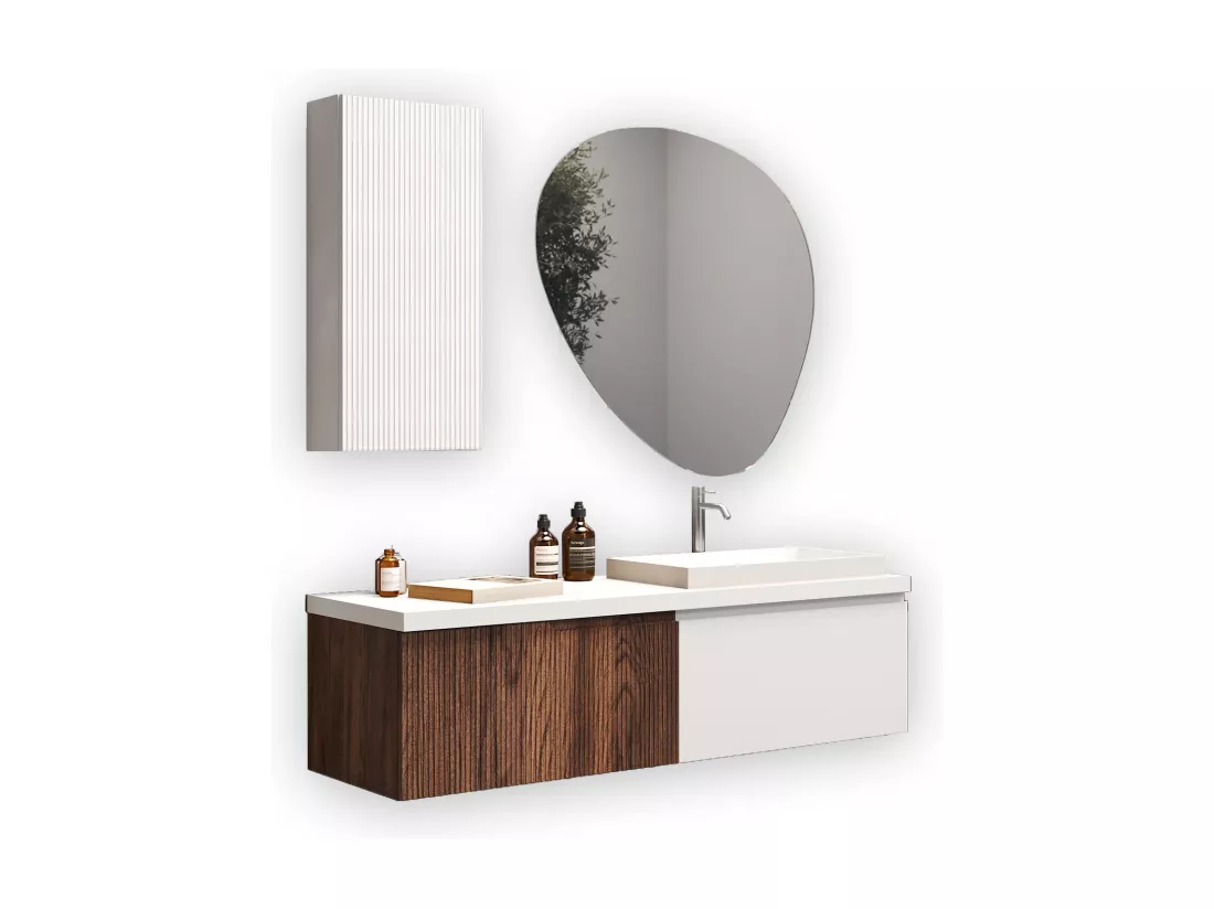 Composition 6 pieces VENERE chène rio/blanc mat