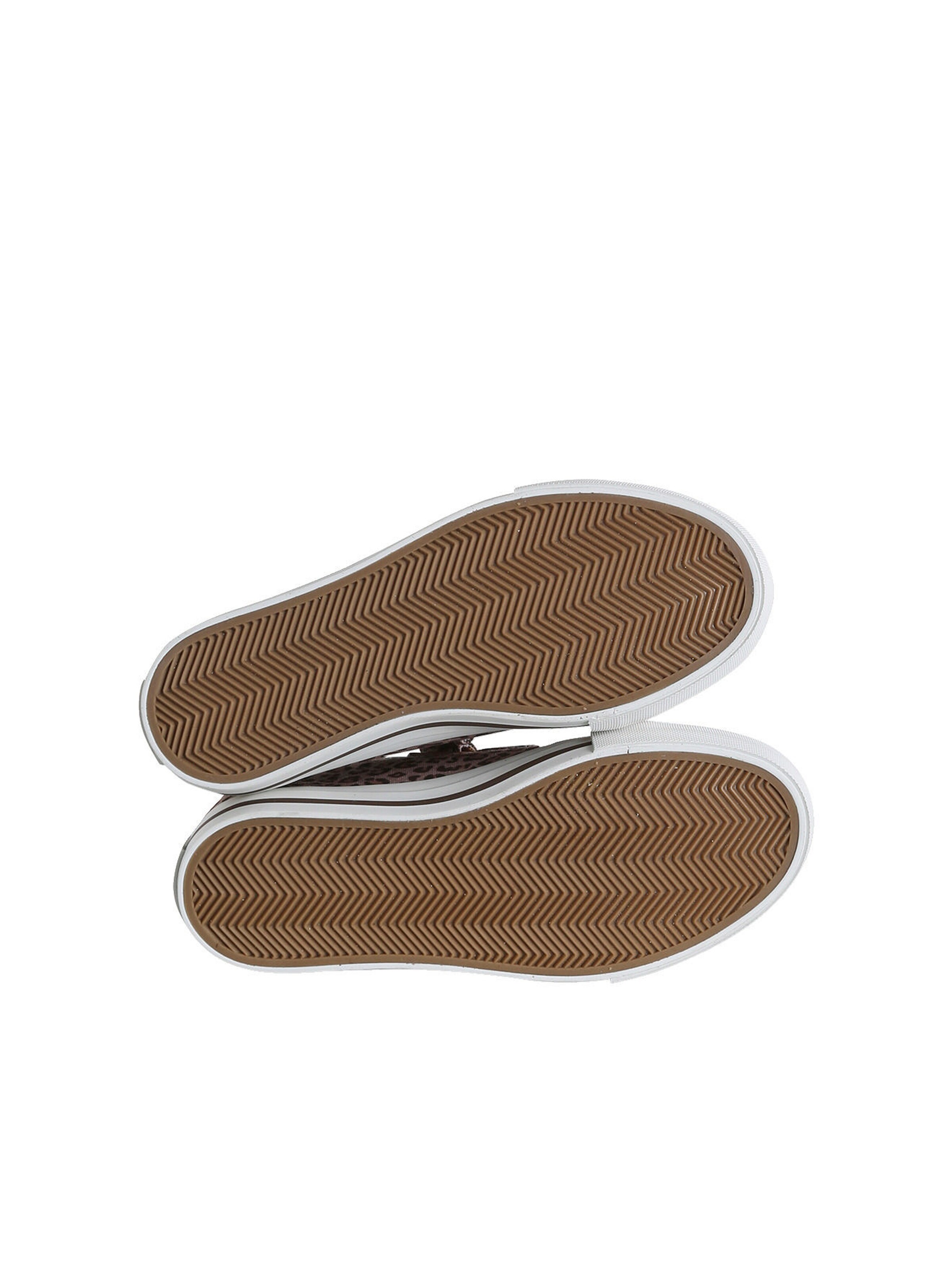 Vertbaudet Kinder Stoff-Sneakers mit Leoprint und Klett beige bedruckt