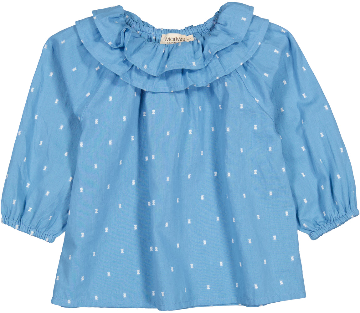 Tonella, Bluse - Clear Blue Dobby