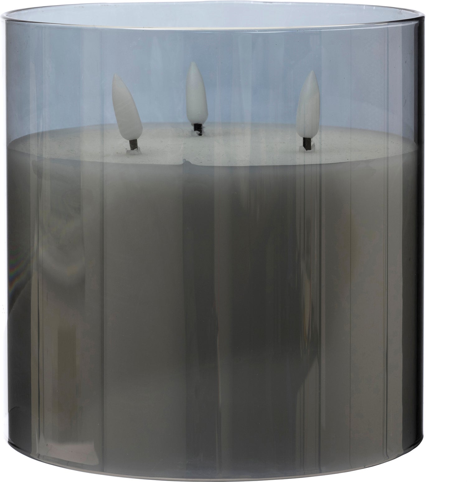 Intratuin LED kaars in glas Apollo grijs D 15 H 15 cm