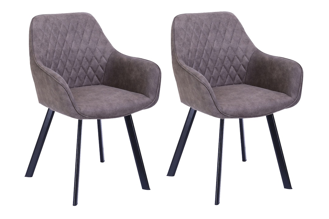 CASAVANTI Esszimmerstuhl 2er Set Mikrofaser taupe
