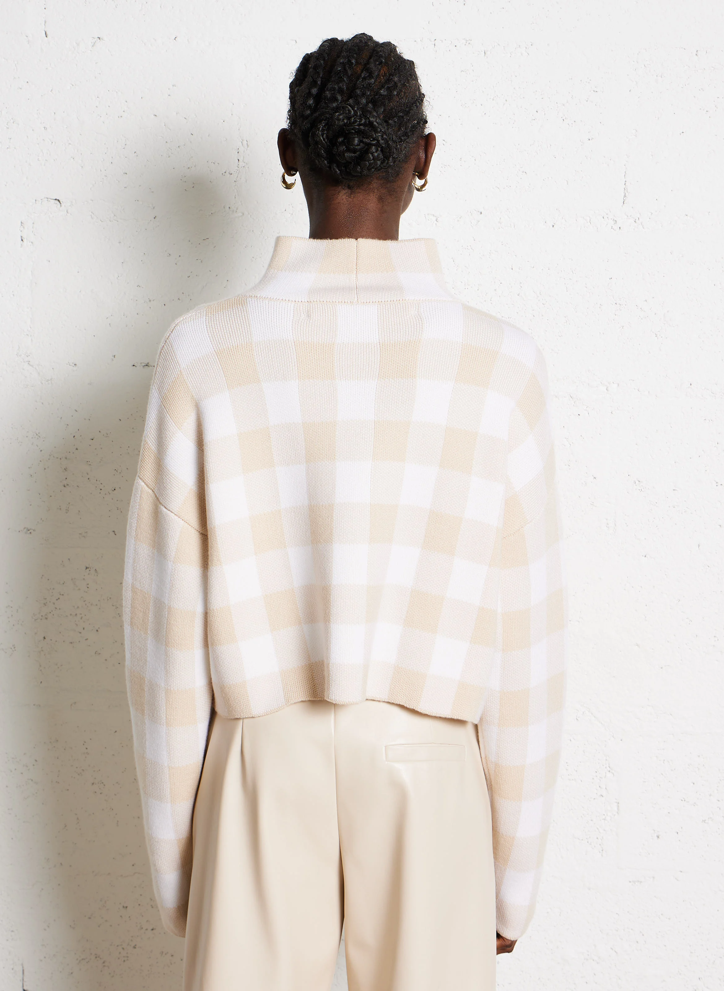ELLIOT - Pull col montant en laine | Beige